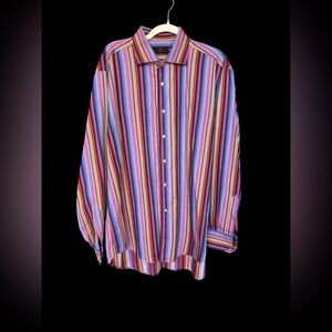 Etro Vibrant Striped Button Down Shirt